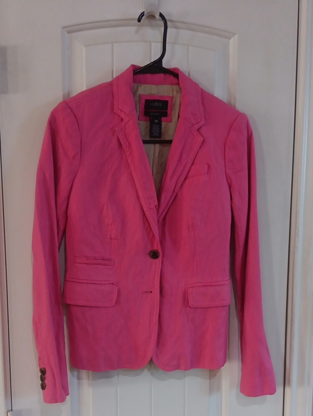 Crew Pink Metallic Herringbone Schoolboy Blazer 00